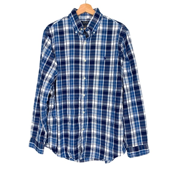 Polo Ralph Lauren Other - Polo Ralph Lauren Button Down Flannel Shirt Classic Fit Performance Blue Plaid